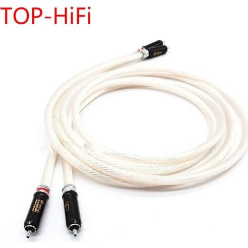 TOP-HiFi Pair RCA Cable Audio Cable 7N OCC Silver Plated Interconnect Cable With Rhodium-plated white gold WBT-0102 AG