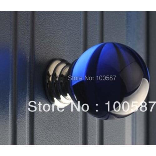 UNILOCKS 10PCS/LOT Kitchen Cabient Door Knob Blue Crystal (D: 30MM)