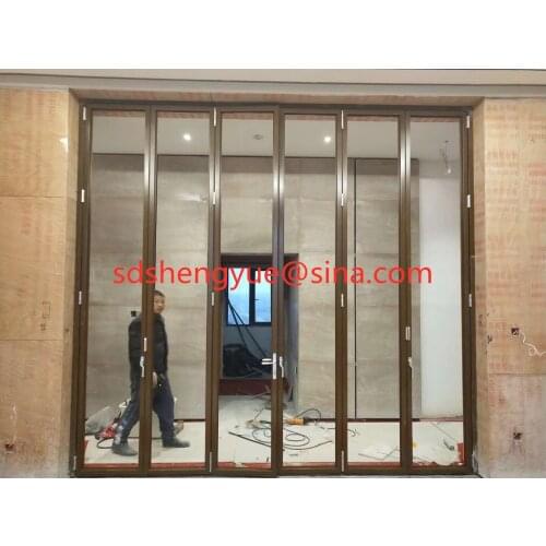 Narrow framed folding aluminum doors Glass partition door