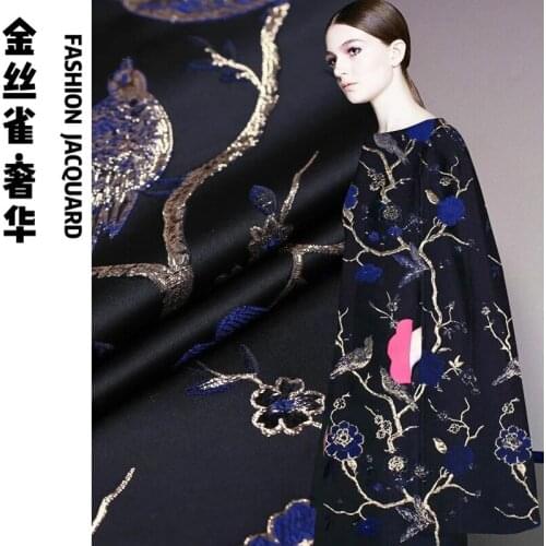 High-end Canary Luxury Jacquard Brocade Garment Fabric Dress Jacket Suit Cloth Costume Childrens Wear