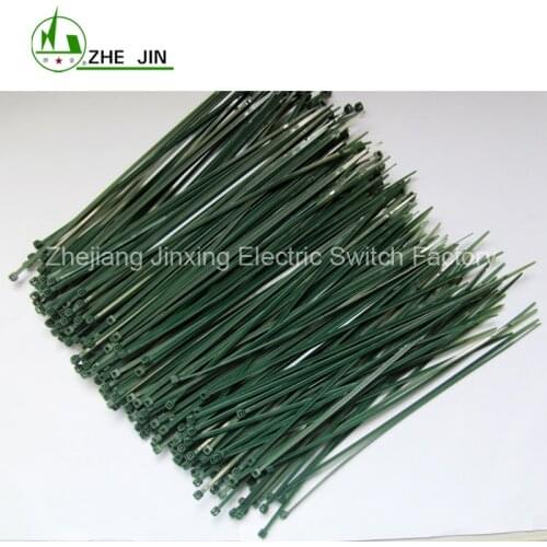 ZHEJIN (100pcs) ZJ-4*200MM (8.0"X18lbs) Colour Nylon Plastic Zip Black Green Color Cable Ties Wire(width:2.6mm)