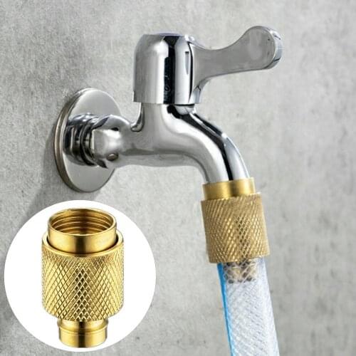 1/2inch Yellow Brass Fasten Adapter Faucet Adapter Kitchen Water Tap Hose Fittings Easy Installation Durable Quick Connector