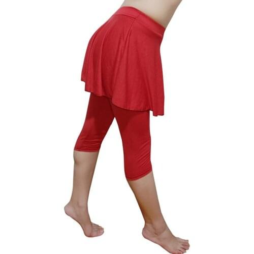 Women Culottes False Two-piece Legging Woman Sports Pantskirt Compression Leggings With Short Skirt For Dacne