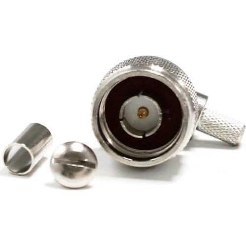 1pc N Male Plug RF Coax Convertor Connector Crimp for RG58 RG142 RG400 LMR195 cable Right Angle Nickelplated NEW wholesale