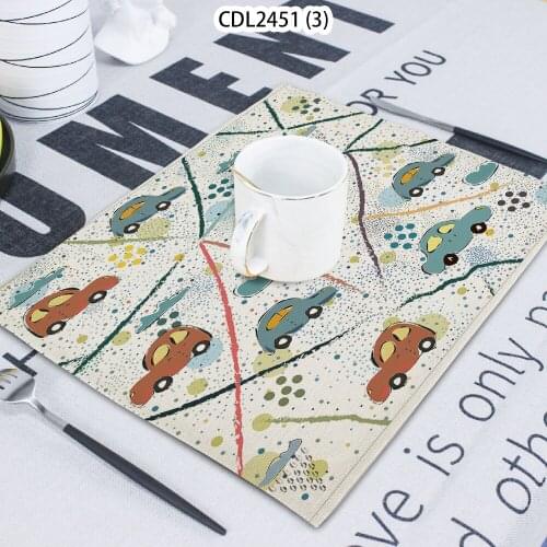 1 Piece Of Car Pattern Road Printing Napkin Cloth Home Table Decoration Table Mat Untersetzer Coaster 42 * 32 Servilletas Tela