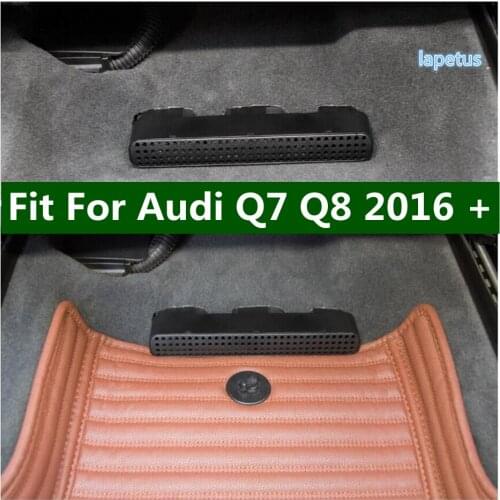 Lapetus Seat Under Dust Plug Air Conditioner AC Outlet Vent Decoration Grille Cover Trim 2 Pcs For Audi Q7 2016 2017 2018 2019