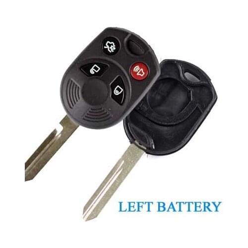 4 BUTTONS REMOTE KEY SHELL CASE FOR FORD FOB KEY COVER WITH LEFT SIDE BATTERY LOCATION 5PCS/LOT