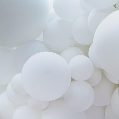 5 "10" 12 "18" 36 " matte pure white balloons round white art shape wedding decoration birthday party latex balloons helium ball