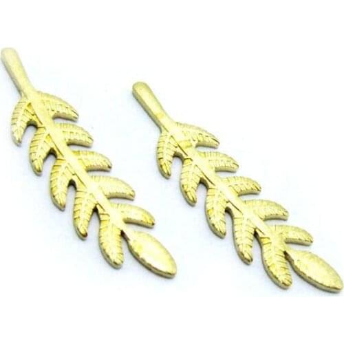Brass leaf charm earring finding 20x5x1mm brass pendant Statement earrings findings -50pcs R1411