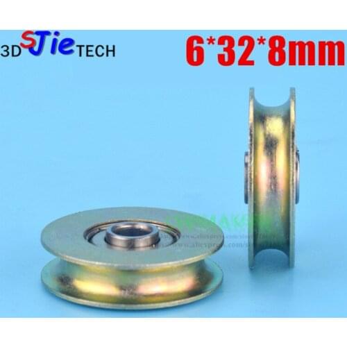 6*32*8mm concave wheel U wheel U groove allmetal bearing pulley, lifting wheel, wire rope, lifting all steel mechanical wheel