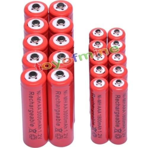 AA 3000mAh + AAA 1800mAh 1.2V NiMH 14500 Rechargeable Battery Cell 2A 3A rechargeable battery