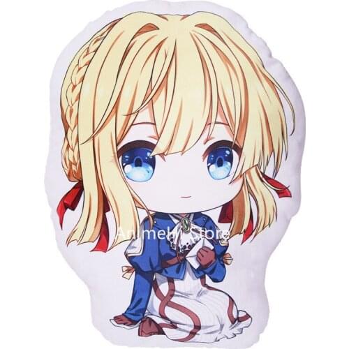 Anime Violet Evergarden Figure Pillow Cosplay Toy Soft Plush Doll Double Sided Case 45cm for Gift