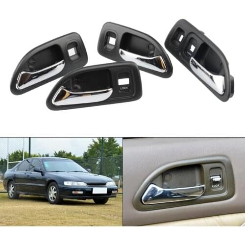 Car Door Handles Chrome Interior Inside Inner Front Rear Driver Passenger Side for Honda Accord 1994-1997