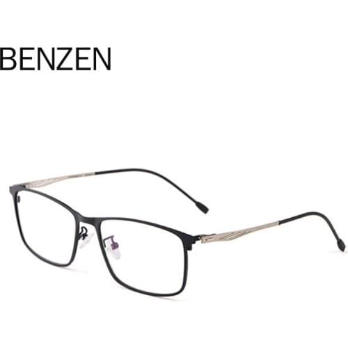 BENZEN Alloy Optical Glasses Frame Men Full Square Myopia Eye Glass For Men Male Prescription Eyeglasses Eyewear 5217