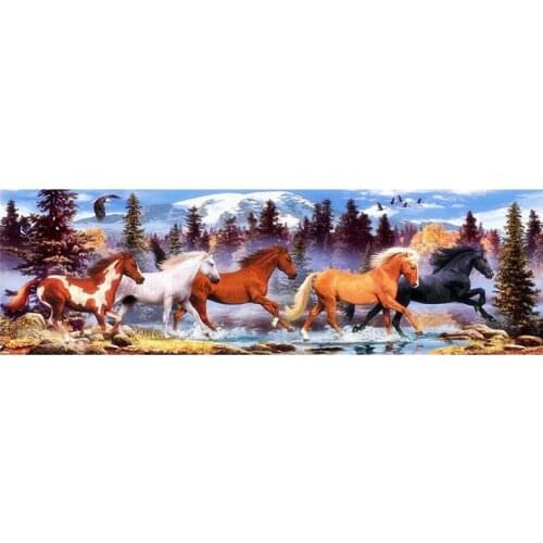 Large size 5d Diy Diamond Painting Horse group Full Square Round Drill Cross Stitch Diamond Embroidery wedding DecorationsZP-629