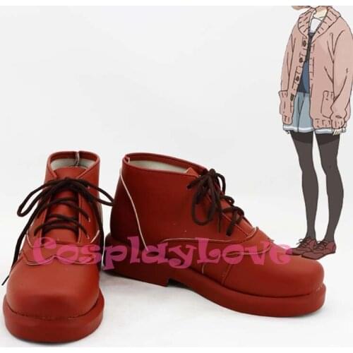 Kyokai no Kanata Kuriyama Mirai Cosplay Shoes Boots Flate Brown Color Hand Made Custom-Made For Halloween Christmas Festival