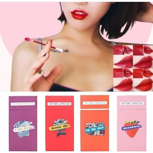 Lipstick Cigarette Case Cotton Swab Lipsticks Long Lasting Waterproof Cosmetics for Women MA