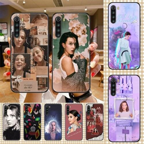 Millie Bobby Brown Stranger Things Phone case For Xiaomi Redmi Note 7 7A 8 8T 9 9A 9S 10 K30 Pro Ultra black 3D coque pretty