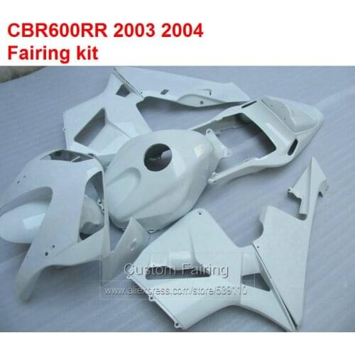Pure White Fairings For HONDA CBR600RR 03 2003 04 2004 Sticker ( INJECTION ) Fairing Kit HX17