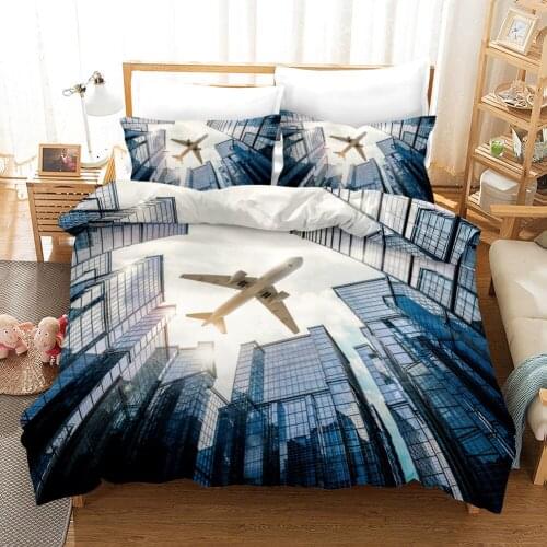 Home Textiles Bedding Set Plane Fly Duvet Cover Pillowcase Comforter Luxury Modelling Bedding For Boys and Loving Travel