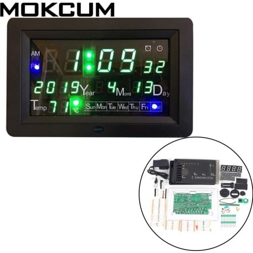 0.5 inch Red Green Blue DIY Electronic Clock DIY Kit Calendar Temperature English Panel Display Electronic Calendar DIY Module