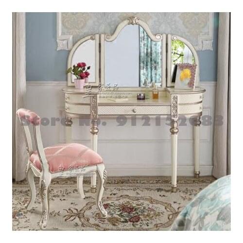 European style dressing table bedroom female princess luxury net red ins dressing table solid wood light luxury luxury French dr