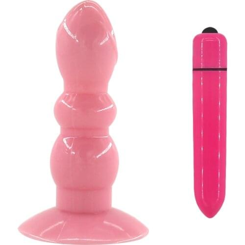 EXVOID Silicone Anal Beads Vibrator 10 Speeds Butt Plug G-spot Massager Adult Products Sucker Anal Vibrator Sex Toys for Women