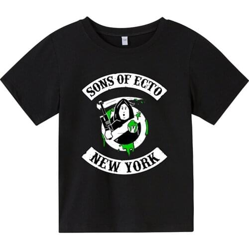 Anime t-shirt Boys and Girls Old School Logo Ghostbuster Print T shirt Kids Stay Puft Funny Clothes Baby Summer Casual T-shirt