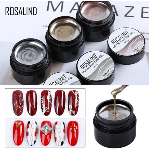 ROSALIND Gel Nail Polish Nail Art Base For Manicure 5ml 3 Colors Primer Set Metal Painting Hybrid Varnishes Soak off UV Gellak
