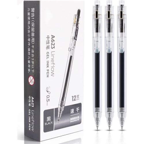 3pcs/set Student Gel Pen 0.5mm Reinforced Needle Tube Neutral Pen Signature Pen Student Office Exam Supplies Stationery