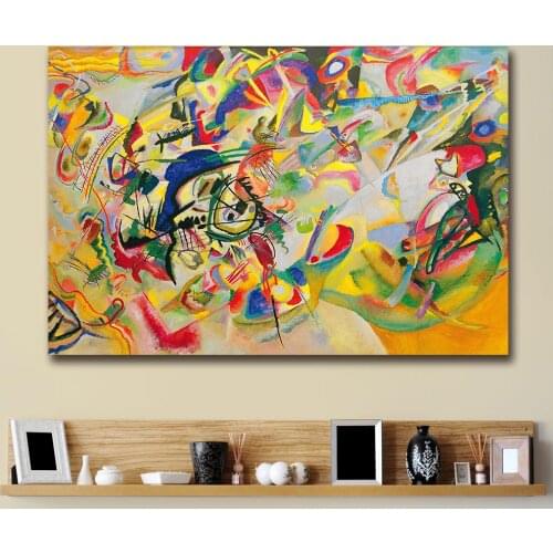 Composition-7-1913 By Wassily Kandinsky Painting For Living Room Home Decoration Oil Painting On Canvas Wall Painting framed