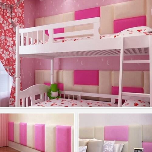 Easy adhesive design installation casual collage Solid Color Baby Anti-collision Wall Mat Foam Waterproof Self-adhesive Cushion
