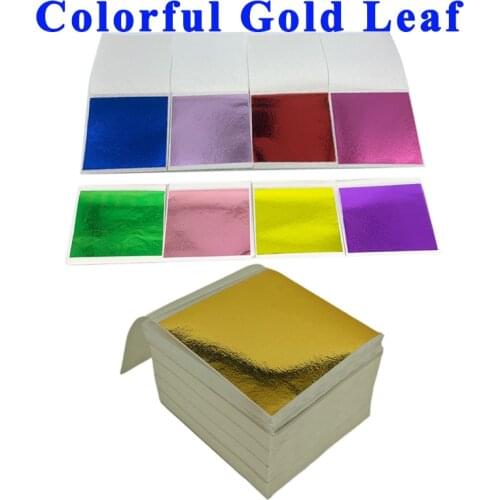 80 x 85 mm 100 sheets Taiwan gilding foil Sheets - colorful gold leaves Paste furniture lines wall Phone Case crafts Decoration