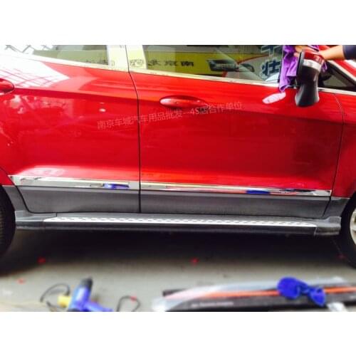 For Ford EcoSport 2013 2014 2015 2016 ABS Chrome Side Door Body Molding Mouliding Cover Trim pcs/set