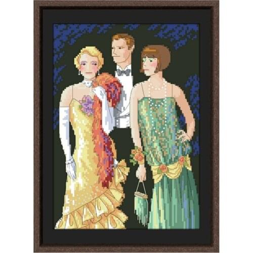 Putting on the Ritz cross stitch kit pattern 18ct 14ct 11ct white fabric cloth cotton thread embroidery DIY handmade