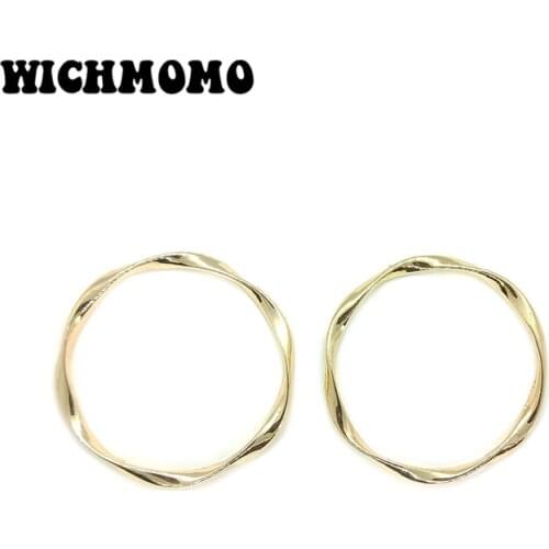 New Fashion 42mm 4pieces/bag Zinc Alloy Gold Waved Porous Connector Charms Linker for DIY Necklace Earring Jewelry Accessories