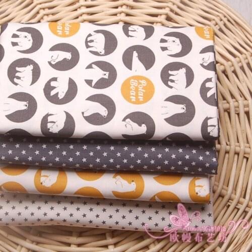 Newest Bear Cat Printed Cotton Fabric For Baby Crib Bedding Sheet Sewing Cloth For Cushions Blanket Girls Dress Cloth D30