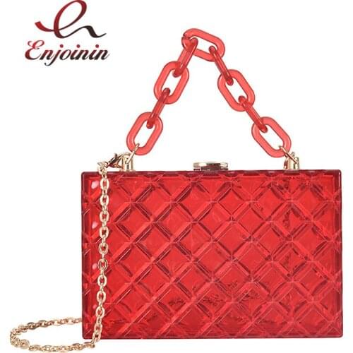 Transparent Acrylic Chain Party Evening Clutch Bag Female Small Crossbody Bag Womens Purses and Handbags Casual Shoulder Bag