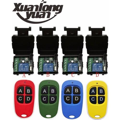 Xuanlongyuan DC12V 1CH Wireless Remote Control Switch Receiver&Rainbow Transmitter Applicance Garage Door/shutters/ light /lamp