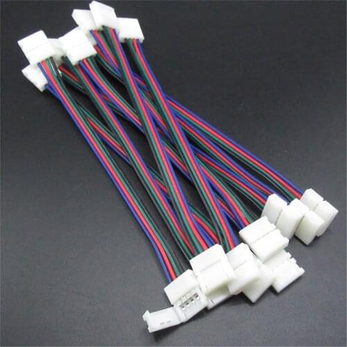LED Strip Connector 10mm 4pin with 2 Free Welding Connector For 5050 RGB LED Strip 10pcs/lot