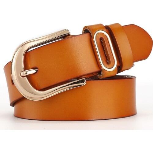 New Designer Fashion Womens Belts Genuine Leather Brand Straps Female Waistband Pin Buckles Fancy Vintage For Jeans