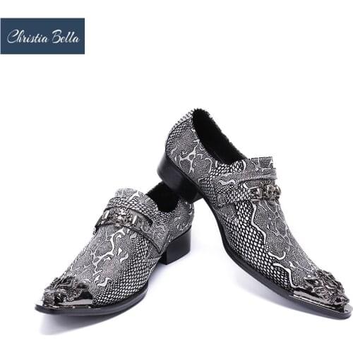 Christia Bella Luxury Genuine Leather Fashion Men Business Dress Loafers Pointy Shoes Oxford Breathable Formal Wedding Shoes