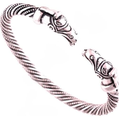 Handmade Top Quality Pagan Viking Dragon Bracelets Bangles for Man and Women Cuff Bangle Gifts