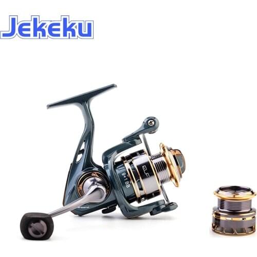 JEKEKU Double Spool Spinning Fishing Reel Metal Handle EVA Knob 9+1 BB 5.1:1 Fishing Coil Max Drag 4kg for Freshwater & Seawater
