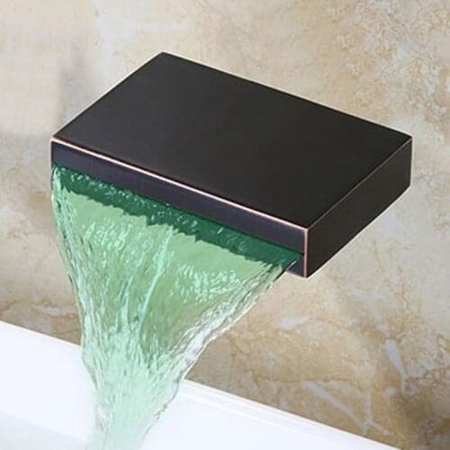 Bathroom concealed waterfall type flat bathtub faucet Hot and cold all copper ORB basin faucet in-wall type