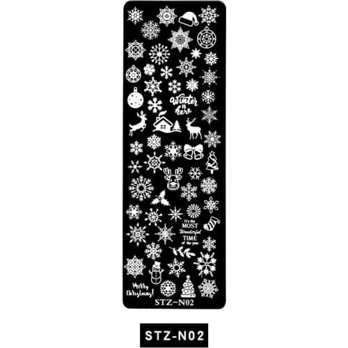 1pcs Snowflake Steel Nail Stamping Plate Flower Leaf Jewelry Image Geometric Polish Stencil Nail Art Template Mold CHSTZN01-12-1