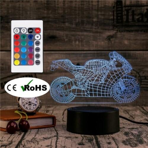 3D Led Night Light Table Lamp Motorcycle Light Led Home Corridor Hotel Party Atmosphere Lights Novety Lighting Creative Gift