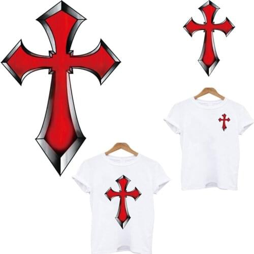 Thermo stickers on clothes Christ cross iron on patches heat-sensitive patch transfer fusible clothing heat transfer stripes