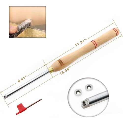 Wood Turning Lathe Finisher Hand Tool for Woodworking Matched with 2pcs 12mm Round Carbide Cutter Inserts