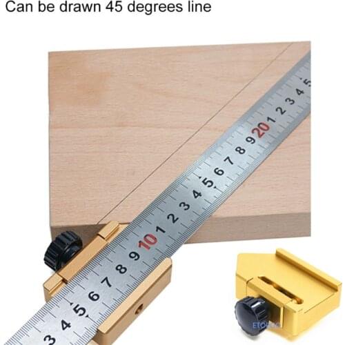 Angle Scribe Ruler Positioning Block Woodworking Line Locator Steel Ruler Fixed Ruler Carpenter Scriber Gaug Woodworking Tools